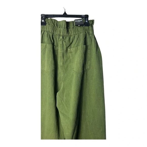 1378. BLANK NYC‎ SMOCKED WAIST HIGH RISE STRAIGHT LEG PANTS SIZE 28 OLIVE GREEN - Picture 10 of 12